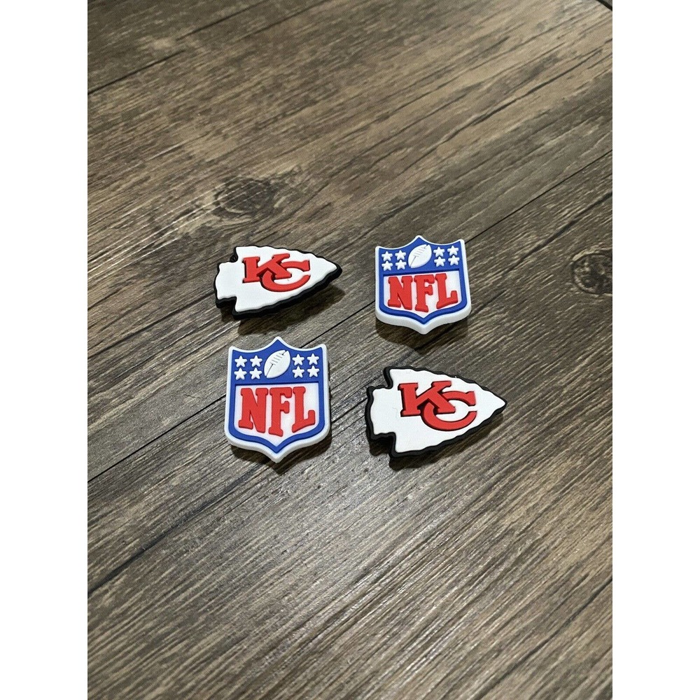 Kansas City Chiefs Football Team Charm For Crocs Shoe Charms - 4 Pieces